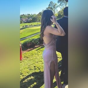 GEMELI POWER- It Must Be Love (Pink) Prom Dress Backless Sparkly